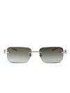 Gucci Silver-silver-brown Metal Sunglasses