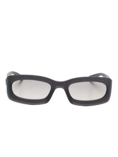 Gucci Rectangle-frame Sunglasses In Burgundy