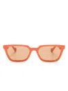 Gucci Rectangle-frame Sunglasses In 橘色