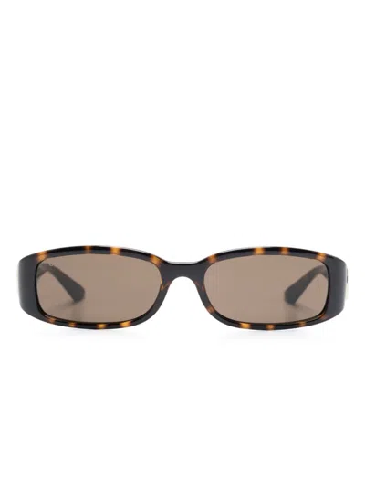 Gucci Rectangle-frame Sunglasses In Brown