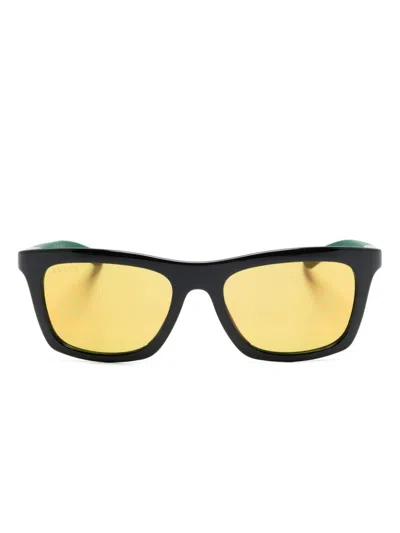 Gucci Rectangle-frame Sunglasses In 黑色