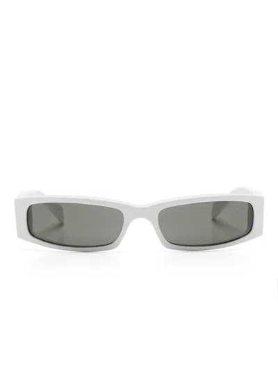 Gucci Rectangle-frame Sunglasses In 白色