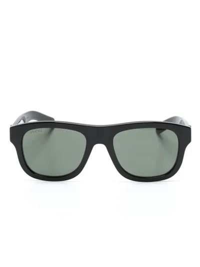 Gucci Rectangle-frame Sunglasses In Black
