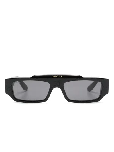Gucci Rectangle-frame Sunglasses In Black
