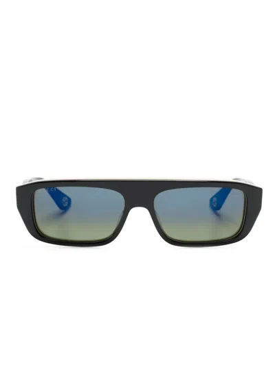 Gucci Rectangle-frame Sunglasses In Black