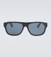 Gucci Rectangle-frame Sunglasses In Black-multicolor-grey