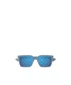 Gucci Rectangle-frame Sunglasses In Blue