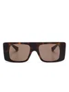 Gucci Rectangle-frame Sunglasses In Brown