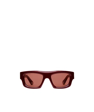 Gucci Rectangle-frame Sunglasses In Brown