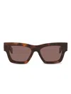 Gucci Rectangle-frame Sunglasses In Brown