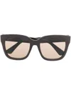 Gucci Rectangle-frame Sunglasses In Brown