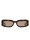 Gucci Tortoiseshell-effect Rectangle-frame Glasses In Brown