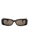 Gucci Rectangle-frame Sunglasses In Brown