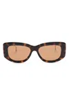 Gucci Rectangle-frame Sunglasses In Brown