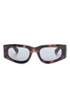 Gucci Rectangle-frame Sunglasses In Brown