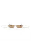 Gucci Gold-tone Rectangle-frame Sunglasses In Gold