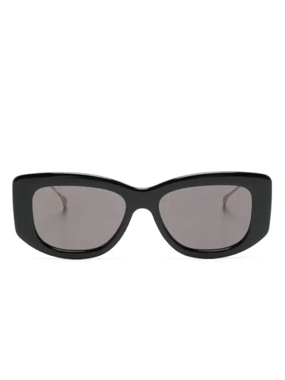 Gucci Rectangle-frame Sunglasses In Gold