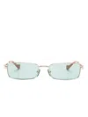 Gucci Rectangle-frame Sunglasses In Green