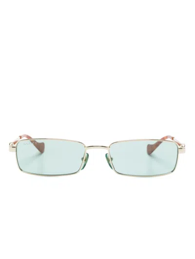 Gucci Rectangle-frame Sunglasses In Green
