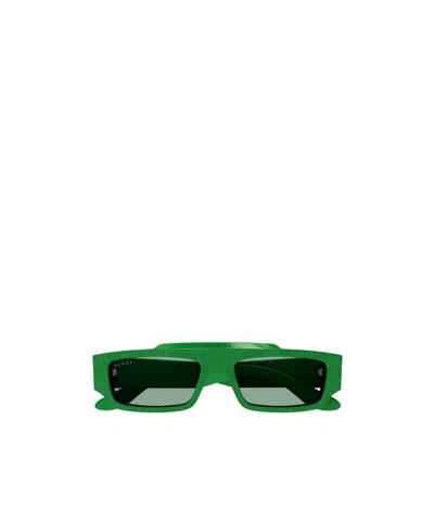 Gucci Rectangle-frame Sunglasses In Green