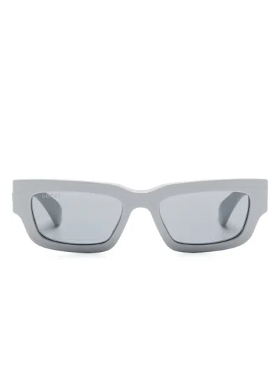 Gucci Rectangle-frame Sunglasses In Grey