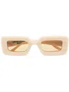 Gucci Rectangle Frame Sunglasses In Neutrals