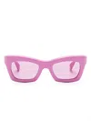 Gucci Rectangle-frame Sunglasses In Pink