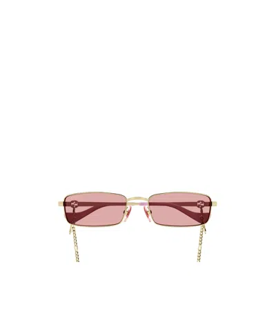 Gucci Rectangle-frame Sunglasses In Pink