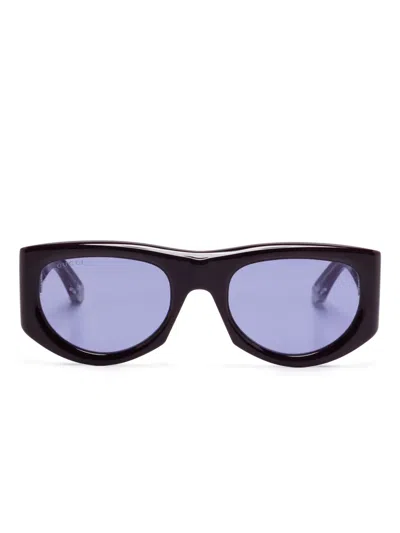 Gucci Rectangle-frame Sunglasses In Purple