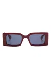 Gucci Rectangle-frame Sunglasses In Red