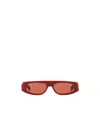 Gucci Rectangle-frame Sunglasses In Red