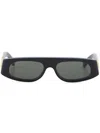 Gucci Logo Rectangular Sunglasses In Schwarz