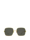 Gucci Rectangle Frame Sunglasses Sunglasses In 001 Gold Gold Grey