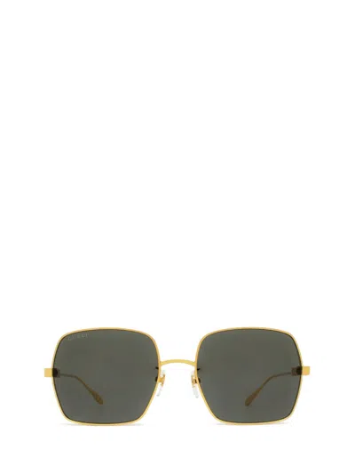 Gucci Womens Gold Gc002133 Gg1434s Square-frame Metal Sunglasses