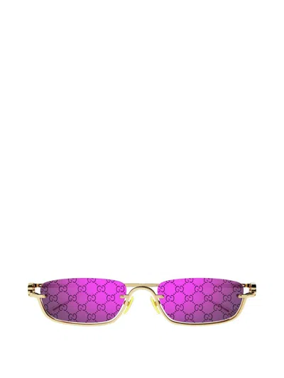 Gucci Rectangle Frame Sunglasses Sunglasses In Pink