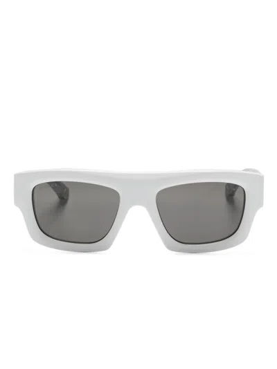 Gucci Rectangle-frame Sunglasses In Weiss