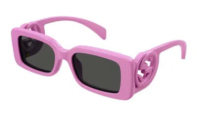 Pre-owned Gucci Rectangle Frame Sunglasses54) In Pink/brown (gg1325s/006
