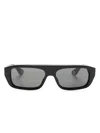 Gucci Rectangle-frame Tinted Sunglasses In 黑色
