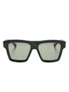 Gucci Rectangle-frame Tinted Sunglasses In Green
