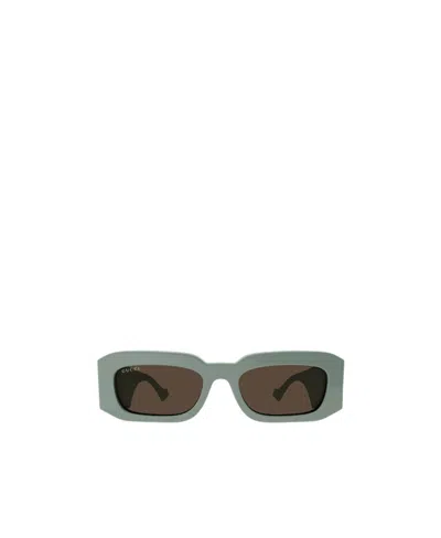 Gucci Rectangle-frame Tinted Sunglasses In Green