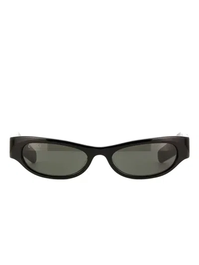 Gucci Contemporary Rectangular Frame Sunglasses In Black