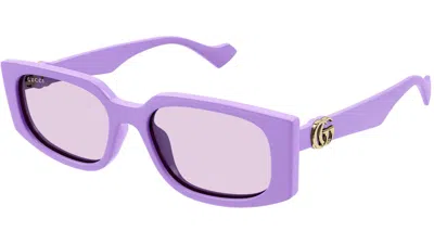 Pre-owned Gucci Rectangle Gg Sunglasses In Violet/purple (gg1534s/004)