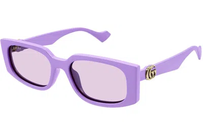 Pre-owned Gucci Rectangle Gg Sunglasses Violet/purple (gg1534s-004)