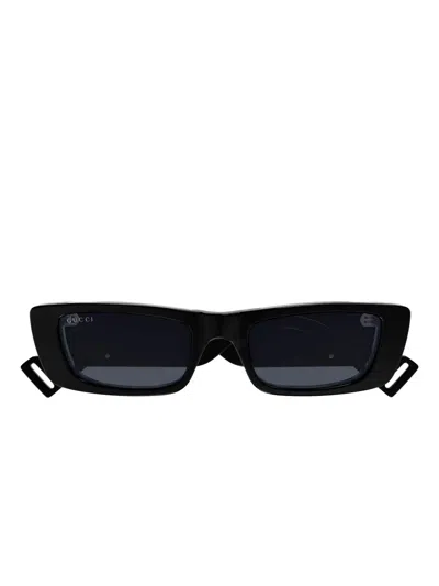 Gucci Rectangle Logo Sunglasses In Black