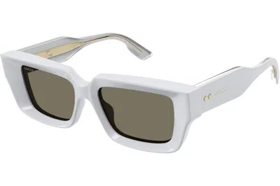 Pre-owned Gucci Rectangle Sunglasses Grey/brown (gg1529s-004)