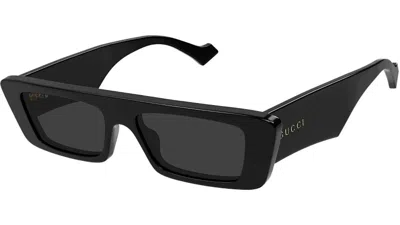 Pre-owned Gucci Rectangle Sunglasses In Black (gg1331s/002/54)