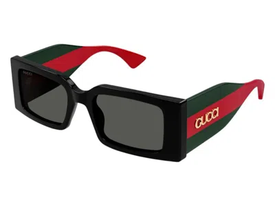 Pre-owned Gucci Rectangle Sunglasses In Black Grey (gg1860s/001/52)