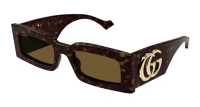 Pre-owned Gucci Rectangle Sunglasses In Brown (gg1425s/002/fr)
