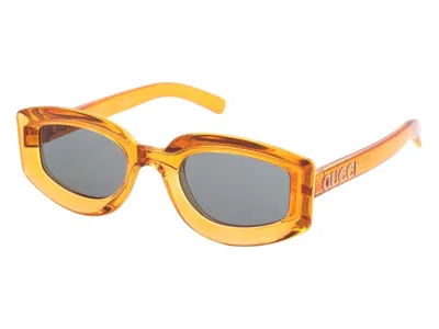Pre-owned Gucci Rectangle Sunglasses In Orange Grey (gg1719s/005/51)