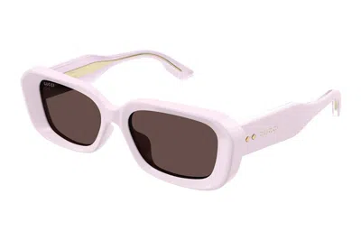 Pre-owned Gucci Rectangle Sunglasses Pink/brown (gg1531sk-003-54)